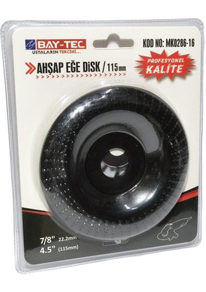 BAY-TEC Ahşap Eğe Diski 115 mm MK0286-16 – Açılı Taşlama Uyumlu, Titanyum Kaplamalı, Yüksek Aşındırma Gücü fiyatları