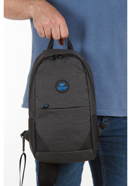 Keten Kumaş Erkek Çapraz ve Omuz Çantası, USB Çıkışlı, Siyah Renk modelleri