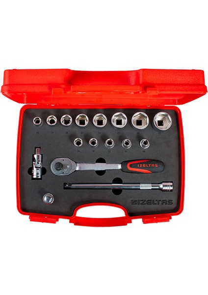 1113 1/2” Altı Köşe Lokma Anahtar Takımı 17 Parça