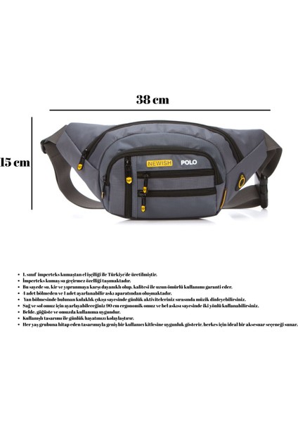 Gri Kumaş Çapraz Omuz ve Bel Çantası, Şık ve Hafif Tasarım fiyatları