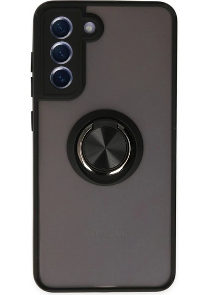 Samsung Galaxy S21 Fe Kılıf Montreal Yüzüklü Silikon Kapak - Siyah