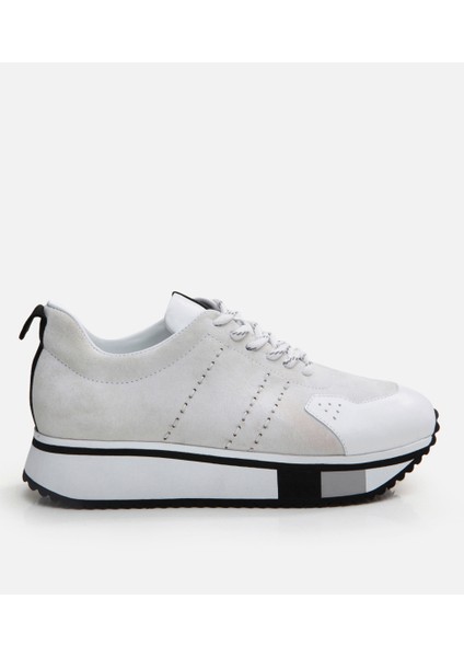 Erkek Deri Beyaz Spor Ayakkabı