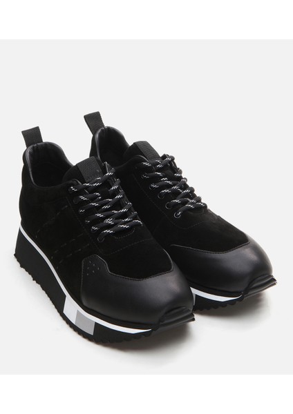 Erkek Deri Siyah Spor Ayakkabı modelleri