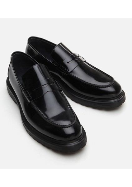 Erkek Deri Siyah Loafer modelleri