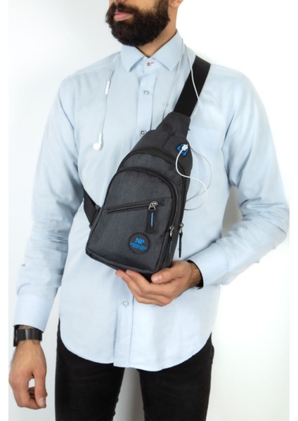 Şık Siyah Keten Çapraz Omuz ve Bel Çantası, Günlük Kullanım Için Ideal