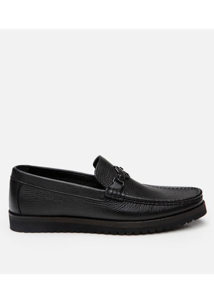 02AYH299400A100 Deri Siyah Erkek Loafer