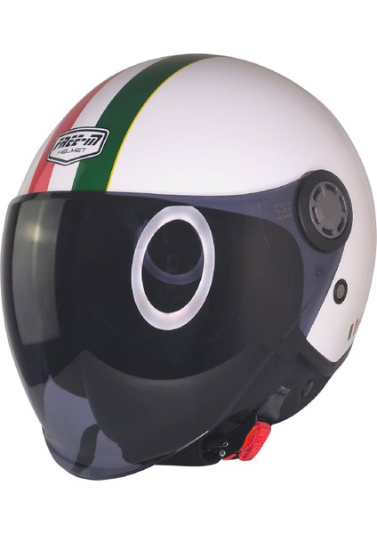 Motosiklet Yarım Kask Güneş Vizörlü Ece 22.06 Motor Kaskı Italy Gold