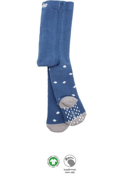 Nessiworld Bistyle Tekli Puan Kaymaz Havlu Külotlu Çorap BS50502 Indigo