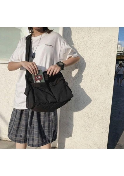 Y2K Unisex Postacı Çantası, Siyah, Şık ve Günlük Kullanıma Uygun fiyatları