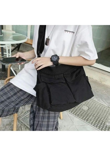 Y2K Unisex Postacı Çantası, Siyah, Şık ve Günlük Kullanıma Uygun modelleri