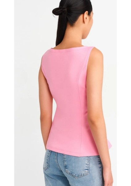 21001 Dil Kayık Yaka Peplum Top fiyatları