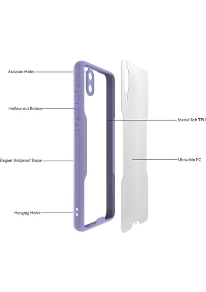 Samsung Galaxy A02 Kılıf Platin Silikon - Mavi modelleri