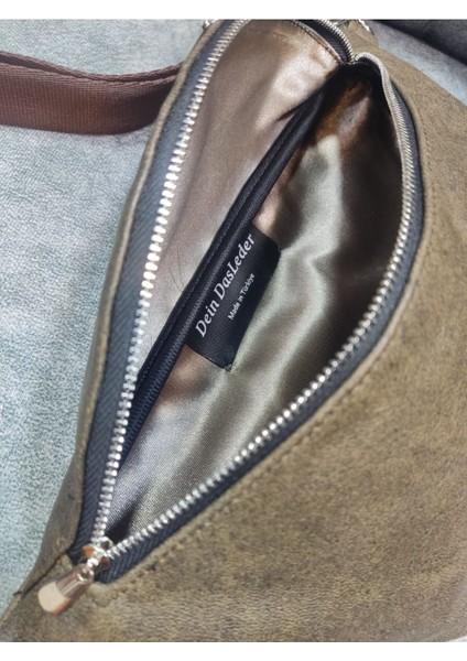 Şık Kahverengi Hakiki Deri Çapraz Çanta, Zarif ve Özel Tasarım