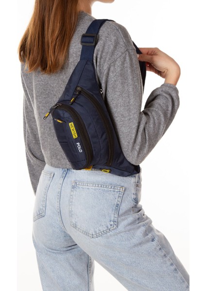 Lacivert Bel ve Omuz Çantası, Şık ve Hafif Tasarım