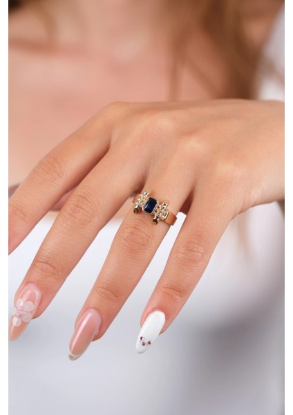 14 Ayar Altın Mavi Taşlı Yüzük 926 fırsatları