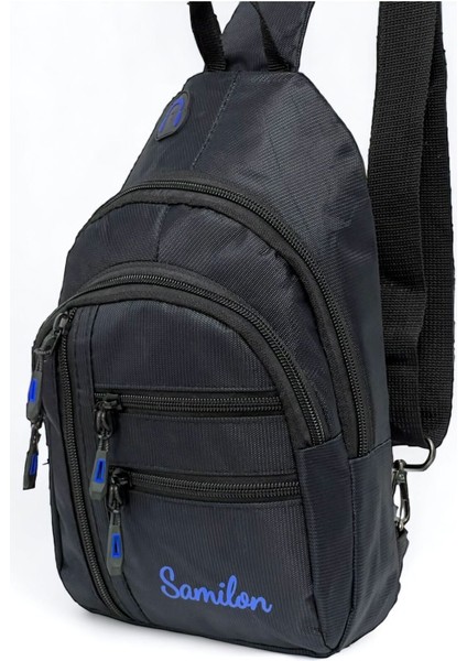 Şık Siyah Çok Amaçlı Günlük Omuz ve Bel Çantası