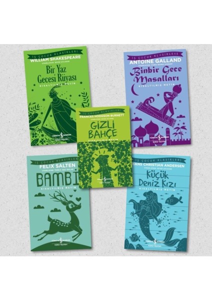 Bir Yaz Gecesi Rüyası Binbir Gece Masalları Gizli Bahçe Bambi Küçük Deniz Kızı 5 Kitap