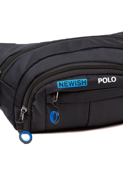 Şık Unisex Impertex Kumaş Çapraz Askılı Su Geçirmez Omuz ve Bel Çantası Siyah modelleri