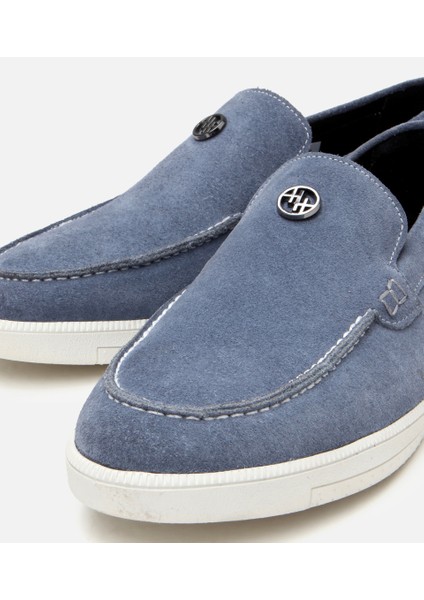 02AYH303060A620 ERKEK Süet Deri Mavi Loafer modelleri