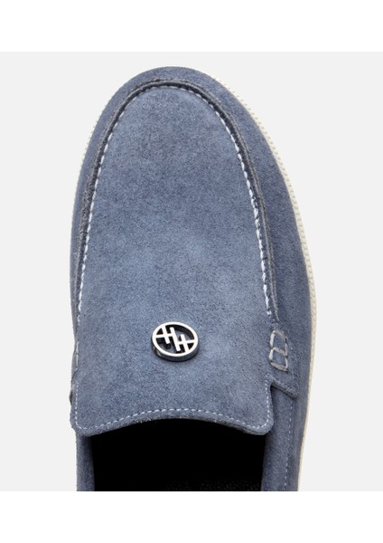 02AYH303060A620 ERKEK Süet Deri Mavi Loafer fırsatları