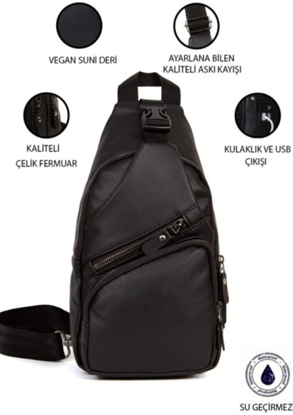 Unisex Deri Sırt Çantası, Spor, Günlük ve Seyahat Için Ideal, USB Kulaklık Çıkışlı. modelleri