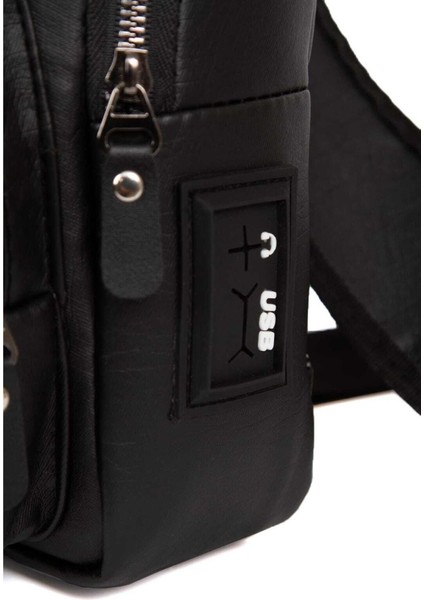 Unisex Deri Sırt Çantası, Spor, Günlük ve Seyahat Için Ideal, USB Kulaklık Çıkışlı.