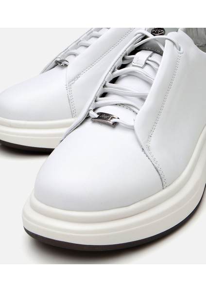 02AYH303250A900 ERKEK Deri Beyaz Yüksek Tabanlı Spor Ayakkabı modelleri