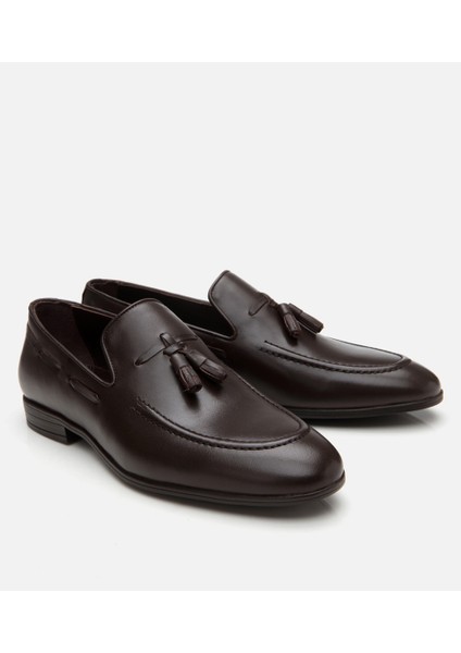 02AYH303410A480 ERKEK Deri Kahve Püskül Detaylı Loafer fiyatları