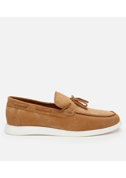 02AYH305480A430 ERKEK Süet Deri Taba Bağcıklı Loafer