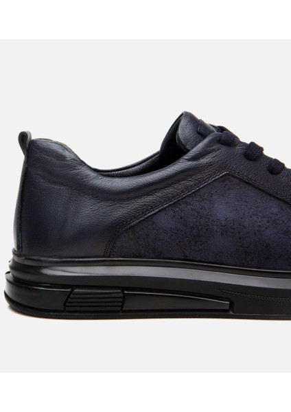 02AYH305760A680 ERKEK Deri Lacivert Şeffaf Tabanlı Spor Ayakkabı fırsatları