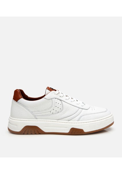 02ayh305880a900 Erkek Deri Beyaz Yüksek Tabanlı Spor Ayakkabı
