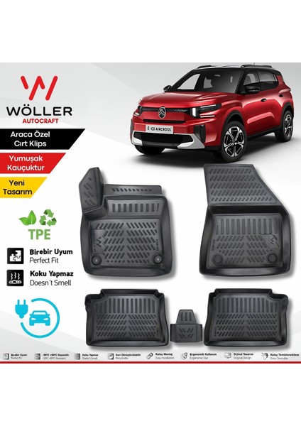 Citroen E C3 Aircross Paspas Elektrikli 2025 Sonrası Uyumlu 3D Havuzlu Wöller Paspas