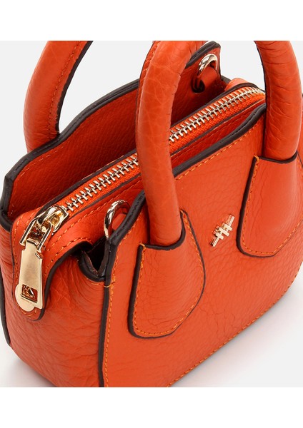 Kadın Deri Turuncu Mini (Çapraz) Çanta fırsatları