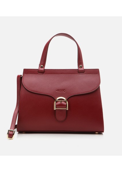03CAH296570A780 HAKIKI Deri Bordo Kadın Çanta