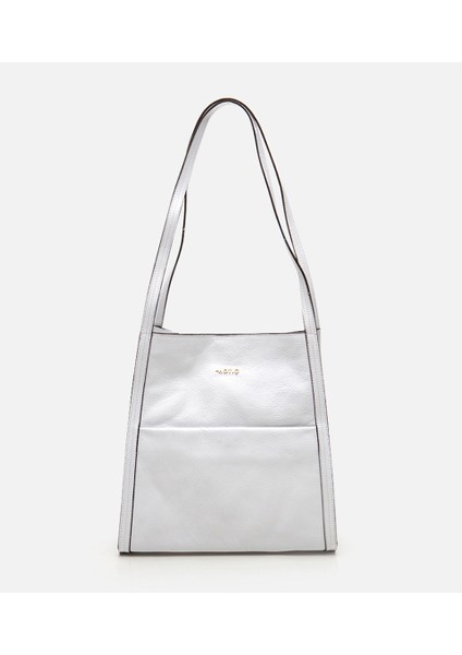 Hakiki Deri Beyaz Kadın Çanta