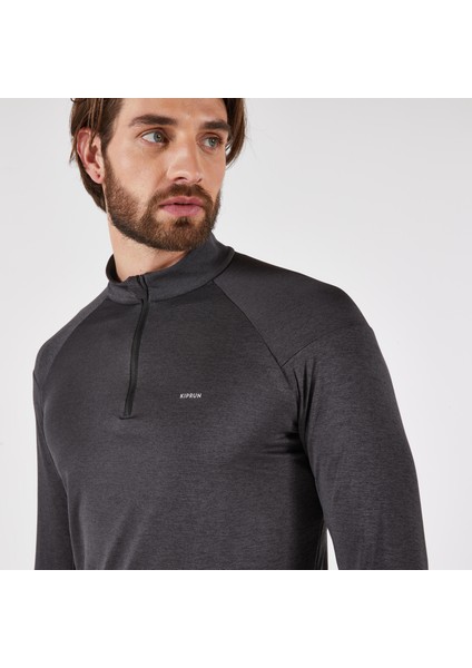 Kiprun Erkek Uzun Kollu Koşu Tişörtü - Siyah - Kiprun Run 100 indirimleri