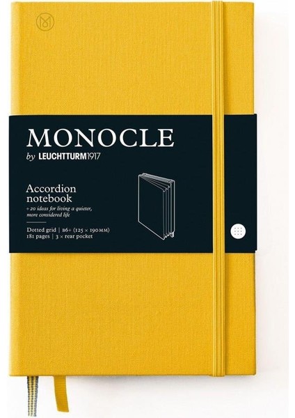 Leuchtturm1917 x Monocle Limited Edition Akerdeon Defter Wallet B6+, Sert Kapak, 192 Noktalı Sayfa, Yellow 363371