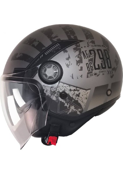 Motosiklet Yarım Kask Güneş Vizörlü Ece 22.06 Motor Kaskı Rebo