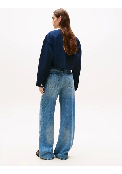 Kadın Punto Kumaş Kısa Mavi Blazer Ceket WW0WW46519C1G fiyatları