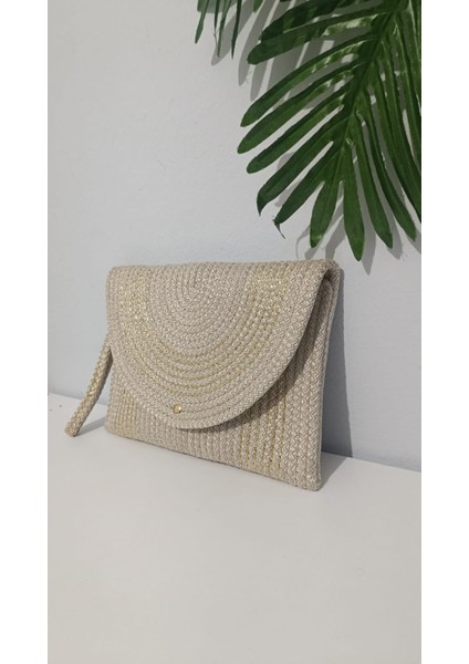 Gökkuşağı Tarzı Siyah ve Bej, Gümüş ve Gold Şeritli Kadın El Çantası fiyatları