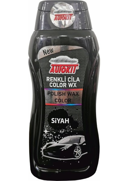 Autokit Renkli Likit Cila Siyah 300 ml