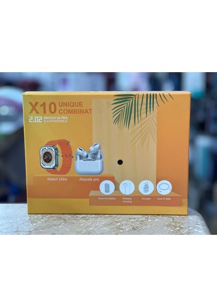 X10 2.02 Yeni Sürüm Kablosuz Akıllı Smart Saat Kulaklık Manyetik Şarj Aksesuar modelleri