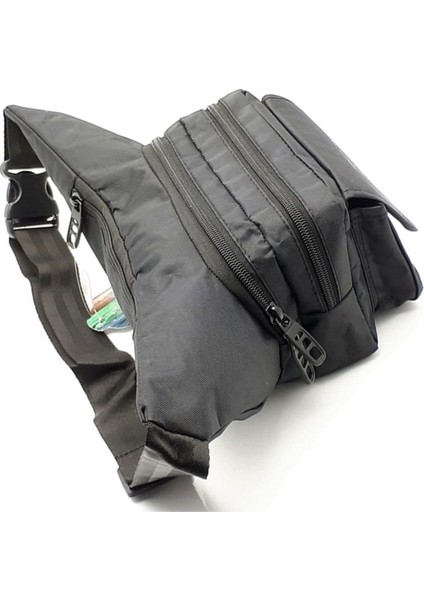 Yüksek Kapasiteli 4 Bölmeli Siyah Bel Çantası, Telefon Bölmeli, Şık ve Kullanışlı fiyatları