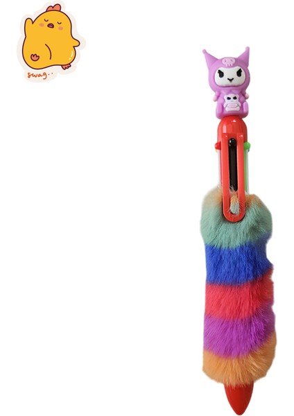 Kuromi Cinamoroll My Melodi Figürlü Tüylü Çok Renkli Tükenmez Kalem – 10 Renkli Disney Yazı Kalemi | Fancy Space