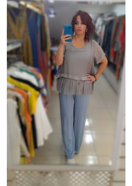 Italyan Payetli Vizon Ipek Bluz fiyatları