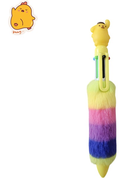 Kuromi Cinamoroll My Melodi Figürlü Tüylü Çok Renkli Tükenmez Kalem – 10 Renkli Disney Yazı Kalemi | Fancy Space