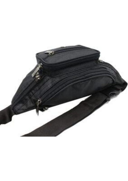 Şık Çok Gözlü Kumaş Bel Çantası Siyah, Pratik ve Hafif Tasarım modelleri