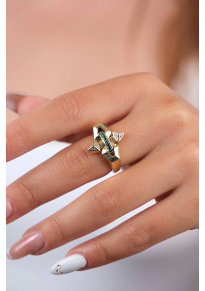 14 Ayar Altın Ok Detay Yüzük 915 modelleri