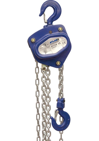 ATLAS ATCK15 1 Ton 5 Metre Köşeli Caraskal – Zincirli Kaldırma Aracı, 15 Kg, Test Yükü 1.5 Ton