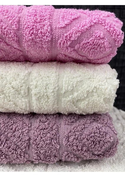 Karo 3’lü El ve Yüz Havlu Seti – 50X90 cm %100 Pamuk, Yumuşak Dokulu,örgü Desen fiyatları